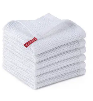 6-Pack Kitchen Dish Cloths, 100% Cotton Waffle Weave, Ultra Soft Absorbent, Quick Drying Dish Towels, 12x12 Inches,White 6-Pack Kitchen Dish Cloths, 100% Cotton Waffle Weave, Ultra Soft Absorbent, Quick Drying Dish Towels, 12x12 Inches,White