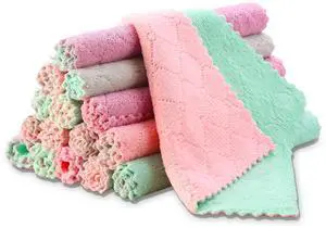 Kitchen Dish Cloths, Microfiber Cleaning Cloth, 12 Pack,10"x10" Kitchen Dish Cloths, Microfiber Cleaning Cloth, 12 Pack,10"x10"