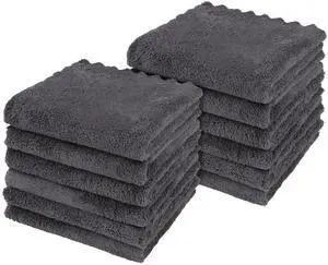 Ultra Soft Washcloths 12 Pack, Premium Microfiber Towel Sets 12x12 inches, Absorbent and Quick Drying Coral Velvet Washcloth, Multi-Purpose Wash Cloths for Bathroom, Hotel, and Gym (Grey) Ultra Soft Washcloths 12 Pack, Premium Microfiber Towel Sets 12x12 inches, Absorbent and Quick Drying Coral Velvet Washcloth, Multi-Purpose Wash Cloths for Bathroom, Hotel, and Gym (Grey)