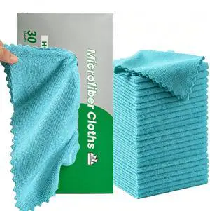 30 Pack Microfiber Cleaning Cloths, Dish Towels for Kitchen, Car, Bathroom 30 Pack Microfiber Cleaning Cloths, Dish Towels for Kitchen, Car, Bathroom