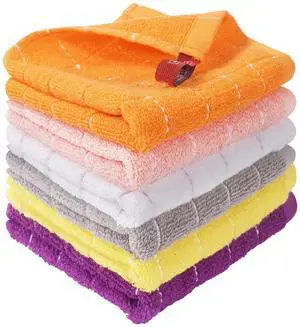Wash Cloths 6 Pack 100% Cotton, Soft Absorbent Washcloths for Face & Body, Quick Dry Wash Cloths for Showering, Bathroom Towels, 6 Colors Wash Cloths 6 Pack 100% Cotton, Soft Absorbent Washcloths for Face & Body, Quick Dry Wash Cloths for Showering, Bathroom Towels, 6 Colors