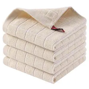 100% Cotton Terry Kitchen Dish Cloths, 4 Pack, Beige 100% Cotton Terry Kitchen Dish Cloths, 4 Pack, Beige
