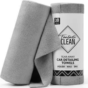Thick Microfiber Towel Roll, 14" x 14", 20 Pack, Grey Thick Microfiber Towel Roll, 14" x 14", 20 Pack, Grey