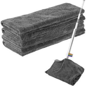 4 Pcs Extra Large Microfiber Cleaning Cloth, 30"x20" Washable Reusable Floor Cloth for Squeegee Mop House Floor Kitchen Car Window Highly Absorbent, Lint and Streak Free (Grey) 4 Pcs Extra Large Microfiber Cleaning Cloth, 30"x20" Washable Reusable Floor Cloth for Squeegee Mop House Floor Kitchen Car Window Highly Absorbent, Lint and Streak Free (Grey)