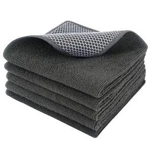 Microfiber Dish Cloth for Washing Dishes 12x12In 5 Pack Dark Grey Microfiber Dish Cloth for Washing Dishes 12x12In 5 Pack Dark Grey