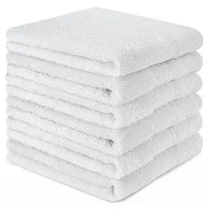 6 Pack 100% Cotton Wash Cloth, 13x13 Inch Highly Absorbent and Soft Feel Fingertip Towels, Machine Washable Washcloths for Bathroom, Gym, Hotel, Spa and Kitchen, White 6 Pack 100% Cotton Wash Cloth, 13x13 Inch Highly Absorbent and Soft Feel Fingertip Towels, Machine Washable Washcloths for Bathroom, Gym, Hotel, Spa and Kitchen, White