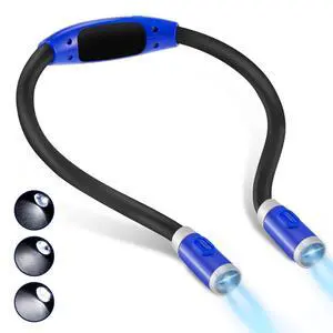 Neck Reading Light & Book Light for Reading in Bed - Hands Free, 6 Brightness Levels, 360° Flexible Arms, 80-Hour Rechargeable - Reading, Knitting, Camping, Repairing - Gifts for Book Lovers Neck Reading Light & Book Light for Reading in Bed - Hands Free, 6 Brightness Levels, 360° Flexible Arms, 80-Hour Rechargeable - Reading, Knitting, Camping, Repairing - Gifts for Book Lovers