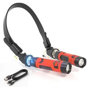 LED Neck Light, 800Lumens Rechargeable Neck Flashlight with Magnetic Base, Detachable Neck Work Light with 2 Small Flashlights, Neck Work Lamp for Repair Mechanics Reading Gift for Men&Women LED Neck Light, 800Lumens Rechargeable Neck Flashlight with Magnetic Base, Detachable Neck Work Light with 2 Small Flashlights, Neck Work Lamp for Repair Mechanics Reading Gift for Men&Women