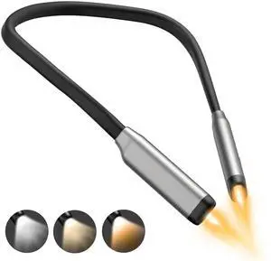 Book Light LED Neck Reading Light,Bendable Rechargeable Book Light for Reading in Bed,Eye Friendly - 3 Colors & 3 Brightness Levels Perfect for Bookworms Kids Crafts Knitting Travel (Gray) Book Light LED Neck Reading Light,Bendable Rechargeable Book Light for Reading in Bed,Eye Friendly - 3 Colors & 3 Brightness Levels Perfect for Bookworms Kids Crafts Knitting Travel (Gray)