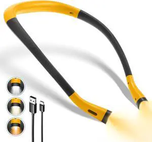 Neck Reading Light Rechargeable, 6 Brightness Levels 3 Colors Amber Book Light for Reading in Bed, 80H Working, Hands-Free for Reading, Crocheting, Repairing and Camping, Yellow Neck Reading Light Rechargeable, 6 Brightness Levels 3 Colors Amber Book Light for Reading in Bed, 80H Working, Hands-Free for Reading, Crocheting, Repairing and Camping, Yellow