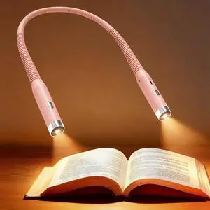 Book Light, Eye Caring Reading Light, Bendable Neck Light, Pink Book Light, Eye Caring Reading Light, Bendable Neck Light, Pink