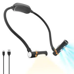 LED Neck Reading Light, Bendable Rechargeable Book Light 110-hr Lasting LED Neck Reading Light, Bendable Rechargeable Book Light 110-hr Lasting