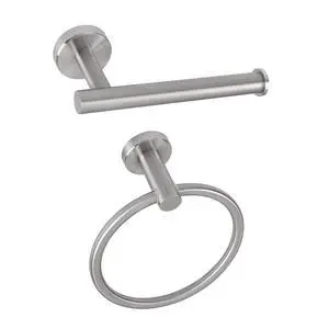 2 Pieces Bathroom Hardware Accessories, Towel Ring and Toilet Paper Holder- Stainless Steel Bath Towel Hanger and Hand Towel Holder, Wall Mounted (Brushed Nickel) 2 Pieces Bathroom Hardware Accessories, Towel Ring and Toilet Paper Holder- Stainless Steel Bath Towel Hanger and Hand Towel Holder, Wall Mounted (Brushed Nickel)