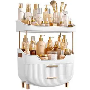 4-Tier Makeup Organizer Bathroom Countertop Storage White 4-Tier Makeup Organizer Bathroom Countertop Storage White