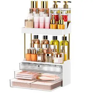 3-Drawer 2-Tier Acrylic Makeup & Bathroom Vanity Organizer 3-Drawer 2-Tier Acrylic Makeup & Bathroom Vanity Organizer