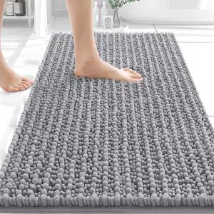 Bathroom Rug Mat 30x20, Thick Soft and Absorbent Chenille Bath Mat, Non-Slip Rubber Backing, Machine Washable Quick Dry Bath Rugs for Tub Shower Floor, Home Decor Accessories, Grey Bathroom Rug Mat 30x20, Thick Soft and Absorbent Chenille Bath Mat, Non-Slip Rubber Backing, Machine Washable Quick Dry Bath Rugs for Tub Shower Floor, Home Decor Accessories, Grey