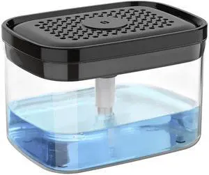 Dish Soap Dispenser with Sponge Holder for Kitchen, Black Dish Soap Dispenser with Sponge Holder for Kitchen, Black