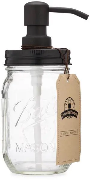 Mason Jar Soap Dispenser - Black - 16 oz Ball Mason Jar Liquid Dispenser for Kitchen & Bathroom - Glass - Dish Soap Dispenser with Rust Proof Stainless Steel Pump & Lid Mason Jar Soap Dispenser - Black - 16 oz Ball Mason Jar Liquid Dispenser for Kitchen & Bathroom - Glass - Dish Soap Dispenser with Rust Proof Stainless Steel Pump & Lid