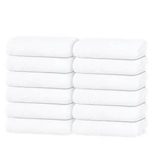 12 Piece Washcloths Set, 12x12 Inches, White 12 Piece Washcloths Set, 12x12 Inches, White