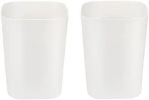 2 Gallon Small Trash Can Garbage Can Wastebasket for Bathroom Bedroom Kitchen Office (White, 2 Pack) 2 Gallon Small Trash Can Garbage Can Wastebasket for Bathroom Bedroom Kitchen Office (White, 2 Pack)