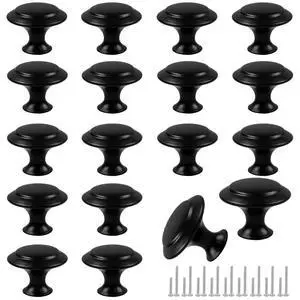 18 Piece Drawer Hardware - Black 30mm Cabinet Knobs & Pulls for Dressers & Kitchens with Screw 18 Piece Drawer Hardware - Black 30mm Cabinet Knobs & Pulls for Dressers & Kitchens with Screw
