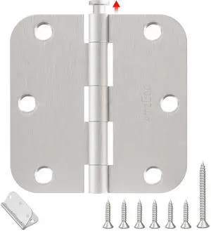 Door Hinges Brushed Nickel 12 Pack 3.5 Inch Rounded 5/8" Radius Door Hinges Brushed Nickel 12 Pack 3.5 Inch Rounded 5/8" Radius