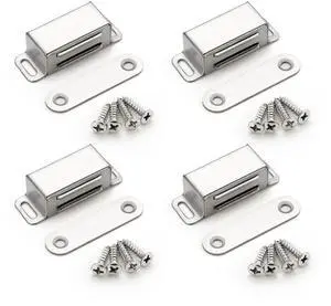 Silver Magnetic Door Catch, Brushed Nickel Cabinet Magnets, 4 Pack Silver Magnetic Door Catch, Brushed Nickel Cabinet Magnets, 4 Pack