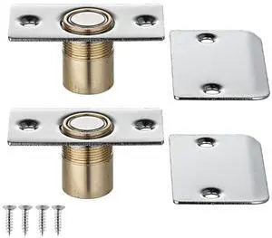 Closet Magnetic Door Ball Catch Hardware, 430 Stainless Steel Catch Adjustable with Strike Plate, Polished Steel Finish 2 Pack, HBC120-BN-P2 Closet Magnetic Door Ball Catch Hardware, 430 Stainless Steel Catch Adjustable with Strike Plate, Polished Steel Finish 2 Pack, HBC120-BN-P2