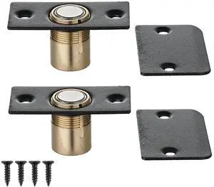 Closet Magnetic Door Ball Catch Hardware, 430 Stainless Steel Catch Adjustable with Strike Plate, Black Finish 2 Pack, HBC120-BK-P2 Closet Magnetic Door Ball Catch Hardware, 430 Stainless Steel Catch Adjustable with Strike Plate, Black Finish 2 Pack, HBC120-BK-P2