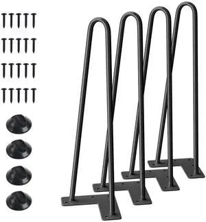 16" Hairpin Furniture Legs, Black 4PCS 16" Hairpin Furniture Legs, Black 4PCS