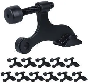 Hinge Pin Door Stopper, 12 Pack Matte Black Adjustable Heavy Duty Door Stop with Cushioned Plastics Bumper Tips for Durable Use Hinge Pin Door Stopper, 12 Pack Matte Black Adjustable Heavy Duty Door Stop with Cushioned Plastics Bumper Tips for Durable Use