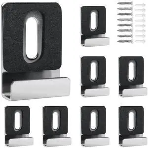 8 Packs Metal Mirror Holder Clips, Silver, with Rubber Pads 8 Packs Metal Mirror Holder Clips, Silver, with Rubber Pads