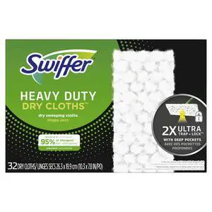 Sweeper Heavy Duty Dry Multi-Surface Cloth Refills for Floor Sweeping and Cleaning, Unscented, 32 Count Sweeper Heavy Duty Dry Multi-Surface Cloth Refills for Floor Sweeping and Cleaning, Unscented, 32 Count