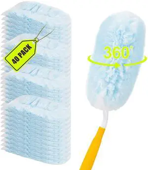 40 Count Duster Refills for Swiffe Duster,360° Heavy Duty Duster Refills, Disposable Microfiber Duster for Cleaning Dusting Furniture Blind Ceiling Fan (40 Count Refills+2 Handle) 40 Count Duster Refills for Swiffe Duster,360° Heavy Duty Duster Refills, Disposable Microfiber Duster for Cleaning Dusting Furniture Blind Ceiling Fan (40 Count Refills+2 Handle)