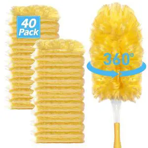 Heavy Duty Duster Refills for Swiffer Duster (40 Count) | 360° Unscented Disposable Multisurface Dusters with 1 Handle- for Home, Blinds, Fans & Corners, Yellow Heavy Duty Duster Refills for Swiffer Duster (40 Count) | 360° Unscented Disposable Multisurface Dusters with 1 Handle- for Home, Blinds, Fans & Corners, Yellow