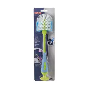 2-in-1 Baby Bottle Brush with Stand - Soft Nylon Bristles - Dishwasher Safe - Bottle and Nipple Cleaning Tool - Blue/Green 2-in-1 Baby Bottle Brush with Stand - Soft Nylon Bristles - Dishwasher Safe - Bottle and Nipple Cleaning Tool - Blue/Green