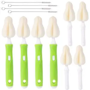 12pcs Sponge Nipple Bottle Brushes Set, Includes Bottle Nipple Cleaners with Replacement Brush Heads & Straw Brushes for Cleaning Baby Food Feeders Cups Straws 12pcs Sponge Nipple Bottle Brushes Set, Includes Bottle Nipple Cleaners with Replacement Brush Heads & Straw Brushes for Cleaning Baby Food Feeders Cups Straws