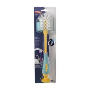 2-in-1 Baby Bottle Brush with Stand - Soft Nylon Bristles - Dishwasher Safe - Bottle and Nipple Cleaning Tool - Pink/Purple 2-in-1 Baby Bottle Brush with Stand - Soft Nylon Bristles - Dishwasher Safe - Bottle and Nipple Cleaning Tool - Pink/Purple
