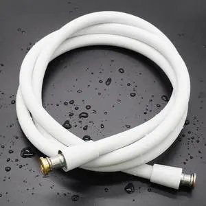 59 Inches Silicone Shower Hose Replacement, Anti-Kink Designed Handheld Shower Head Hose Ultra-Soft Hoses Extension with Brass Insert & Nut, White 59 Inches Silicone Shower Hose Replacement, Anti-Kink Designed Handheld Shower Head Hose Ultra-Soft Hoses Extension with Brass Insert & Nut, White