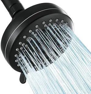 High Pressure Shower Head, 7-Spray Mode Adjustable Showerhead with 4-Inch Round Head, High Flow Handheld Shower for Low Water Pressure, Easy Install & Clean Round Black High Pressure Shower Head, 7-Spray Mode Adjustable Showerhead with 4-Inch Round Head, High Flow Handheld Shower for Low Water Pressure, Easy Install & Clean Round Black