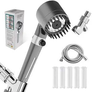 Filtered Shower Head with Handheld, High Pressure Shower Heads 3 Spray Modes with ON/OFF Swith, Ion Drops ShowerHead with Hose, Power Wash for Hard Water, Detachable Shower head with Filters Filtered Shower Head with Handheld, High Pressure Shower Heads 3 Spray Modes with ON/OFF Swith, Ion Drops ShowerHead with Hose, Power Wash for Hard Water, Detachable Shower head with Filters