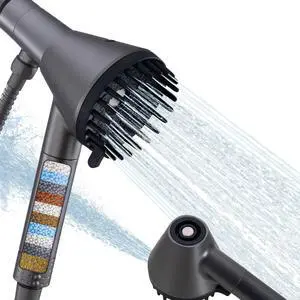 2026 Magnetic Filtered Shower Head with Handheld High Pressure Showerhead with Power Wash Mode, Chlorine Removal, Massage Brush, Pressure Adjustable, One-Touch Pause (Gray) 2026 Magnetic Filtered Shower Head with Handheld High Pressure Showerhead with Power Wash Mode, Chlorine Removal, Massage Brush, Pressure Adjustable, One-Touch Pause (Gray)