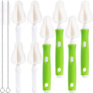10 Pcs Sponge Bottle Nipple Brushes,4 Sponge Nipple Brushes for Baby Bottles, 4 Replacement Heads and 2 Pcs 7.87" Straws for Cleaning,Green 10 Pcs Sponge Bottle Nipple Brushes,4 Sponge Nipple Brushes for Baby Bottles, 4 Replacement Heads and 2 Pcs 7.87" Straws for Cleaning,Green