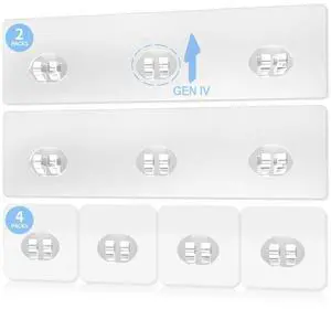 Elegant Shower Caddy Adhesive Replacement, 6 PCS Strong Waterproof Adhesive Hooks and Strips for Shower Shelf and Bathroom Storage Shelves, No Drilling Also Fit Kitchen Rack Elegant Shower Caddy Adhesive Replacement, 6 PCS Strong Waterproof Adhesive Hooks and Strips for Shower Shelf and Bathroom Storage Shelves, No Drilling Also Fit Kitchen Rack