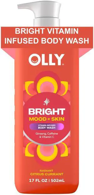 Bright Body Wash with Ginseng, Caffeine & Vitamin C Nourishing Cleanser for Skin Barrier Repair, Deep Hydration, Juicy Citrus Currant Scent, 17 oz Bright Body Wash with Ginseng, Caffeine & Vitamin C Nourishing Cleanser for Skin Barrier Repair, Deep Hydration, Juicy Citrus Currant Scent, 17 oz