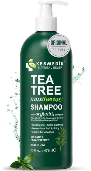 Tea Tree Shampoo MaxTherapy with 100% Tea Tree Oil for Hair, Helps Refresh Itchy Scalp, Deep Clean Oily Hair, Dandruff & Buildup, Sulfate-Free, Women & Men, 16 fl oz Tea Tree Shampoo MaxTherapy with 100% Tea Tree Oil for Hair, Helps Refresh Itchy Scalp, Deep Clean Oily Hair, Dandruff & Buildup, Sulfate-Free, Women & Men, 16 fl oz