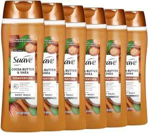 Moisturizing Body Wash, Cocoa Butter and Shea with Vitamin E Extract, No Parabens, No Phtahaltes, 18 Oz Pack of 6 Moisturizing Body Wash, Cocoa Butter and Shea with Vitamin E Extract, No Parabens, No Phtahaltes, 18 Oz Pack of 6