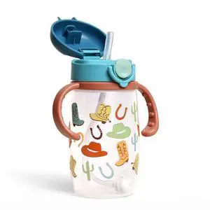 Sippy Cup for Toddlers Weighted Silicone Straw, Easy-Grip Handles, Snap-Close Leak-Proof Lid, BPA-Free & Dishwasher Safe Bottle-to-Cup Transition Cup, 13oz (Western) Sippy Cup for Toddlers Weighted Silicone Straw, Easy-Grip Handles, Snap-Close Leak-Proof Lid, BPA-Free & Dishwasher Safe Bottle-to-Cup Transition Cup, 13oz (Western)