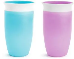 Sippy Cups for Toddlers 1-3, Spill Proof Miracle 360 Cup, 10 Ounce, 2 Pack, Blue/Purple Sippy Cups for Toddlers 1-3, Spill Proof Miracle 360 Cup, 10 Ounce, 2 Pack, Blue/Purple