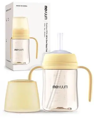 Leak-Proof PPSU Magic Sippy Cup for Baby & Toddlers, 360° Flexible Silicone Straw, Spill-Proof Anti-Reflux Design, Lightweight & Travel Friendly | Made in Korea 6oz, Yellow Leak-Proof PPSU Magic Sippy Cup for Baby & Toddlers, 360° Flexible Silicone Straw, Spill-Proof Anti-Reflux Design, Lightweight & Travel Friendly | Made in Korea 6oz, Yellow